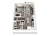 A2 3D Floor Plan One-Bedroom Floor Plan A2|26 at City Point Apartments
